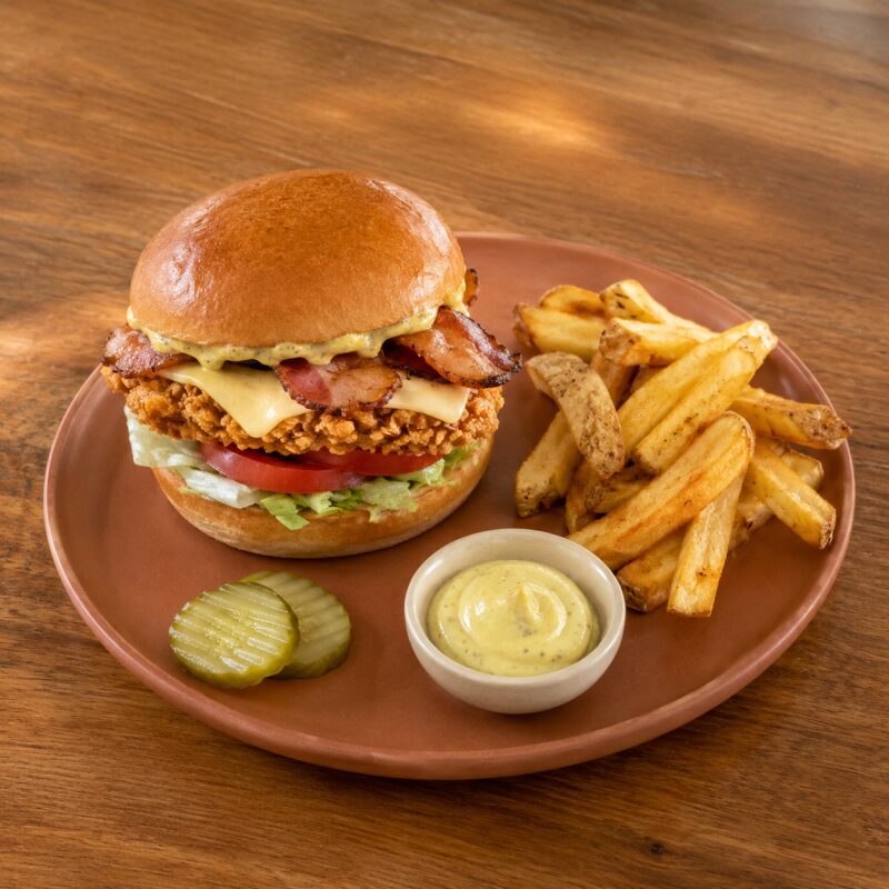 Burger au poulet croustillant