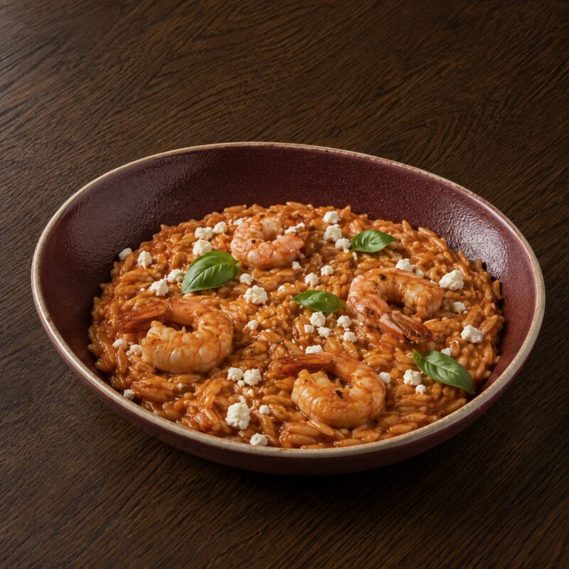 Orzo con gambas